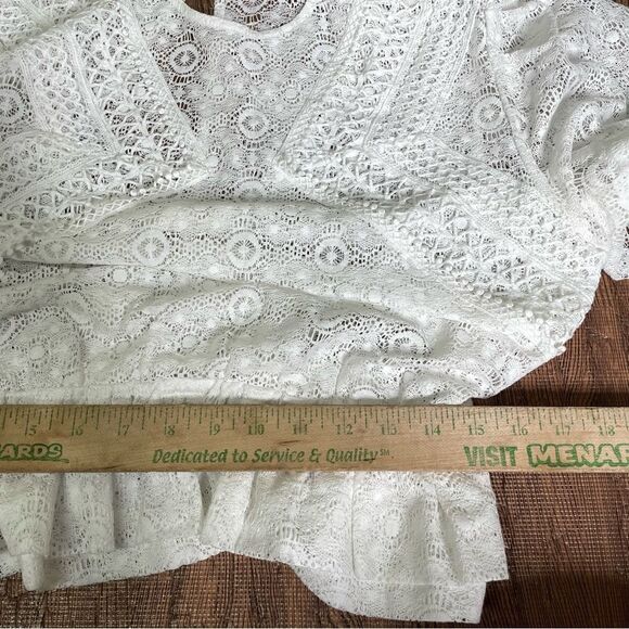 IRO Embroidered Lace Peplum Top in White 42 - Picture 10 of 12